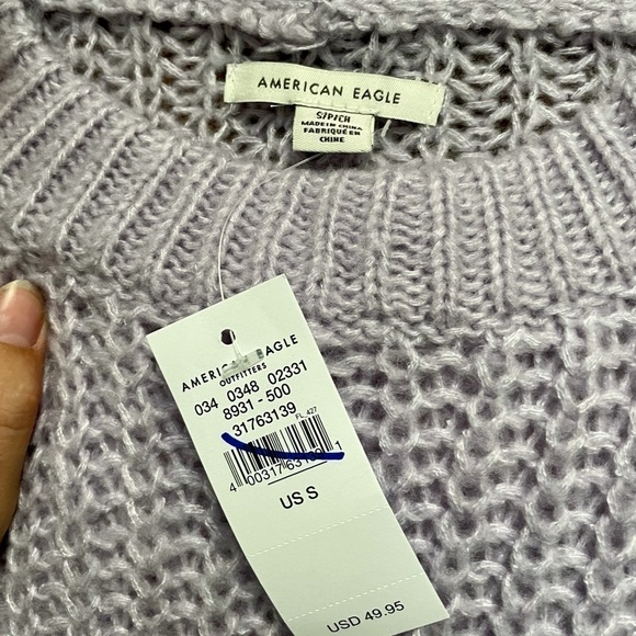 AMERICAN EAGLE Chunky Cable Knit Sweatshirt - Picture 4 of 4